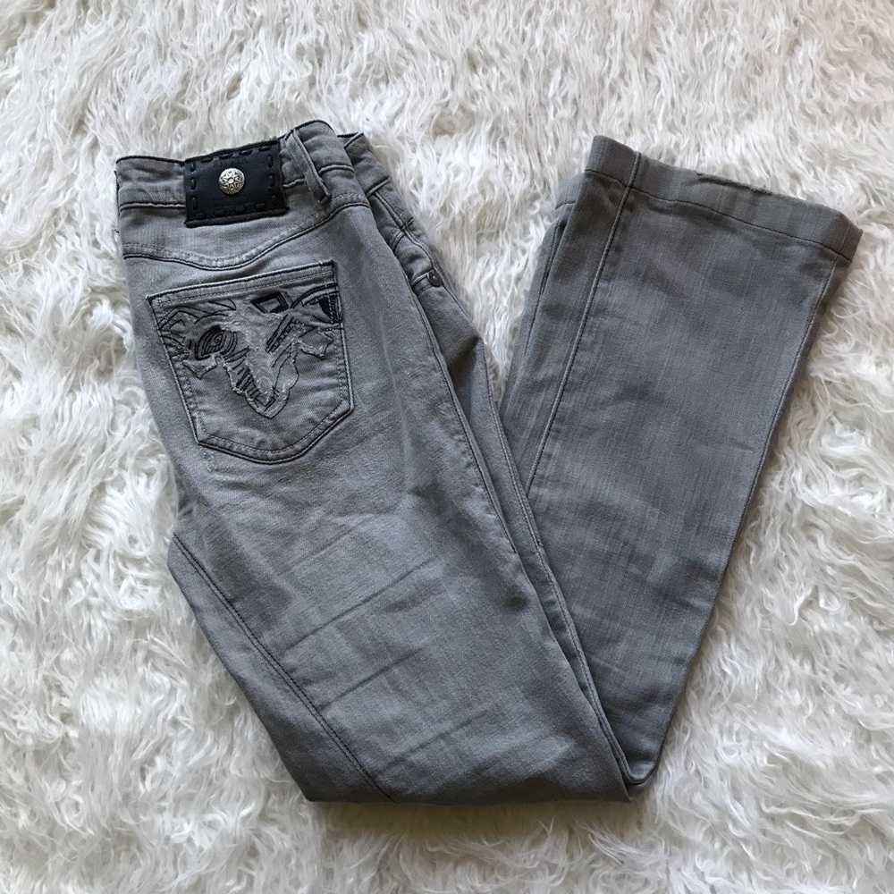 ANTIK DENIM LIGHT GREY BOOTCUT JEANS‎